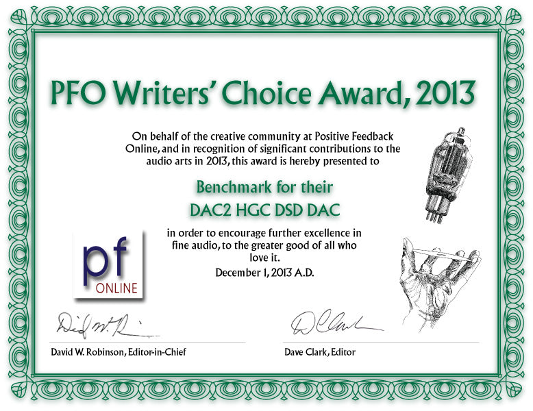 DAC2 HGC - 2013 Positive Feedback Writer's Choice Award