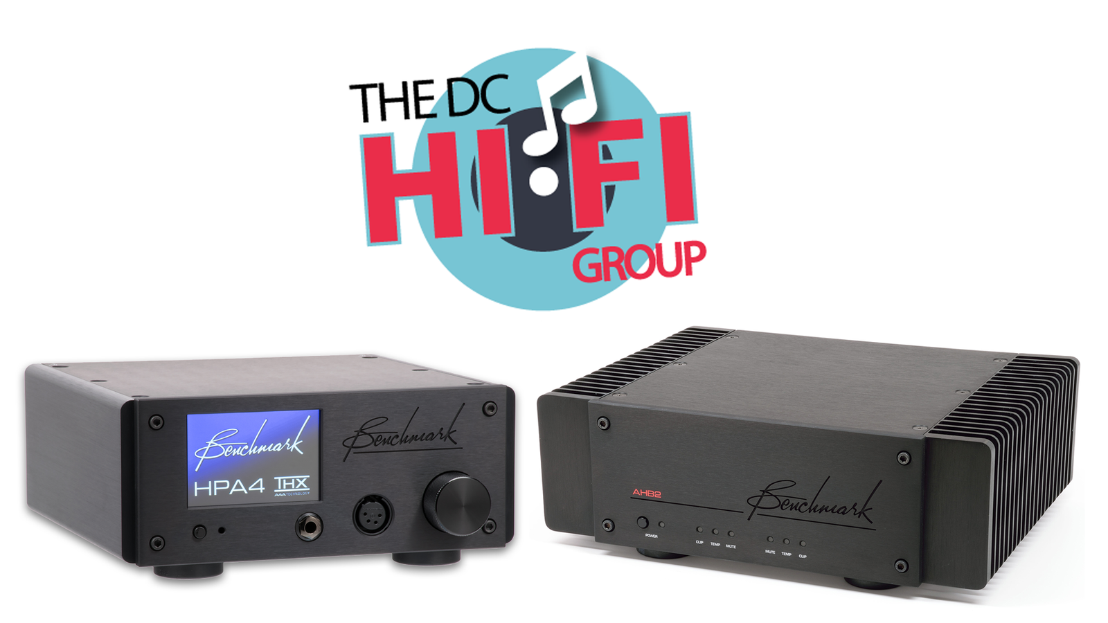Black HPA4 and Black AHB2 with DC Hi-Fi Group Logo