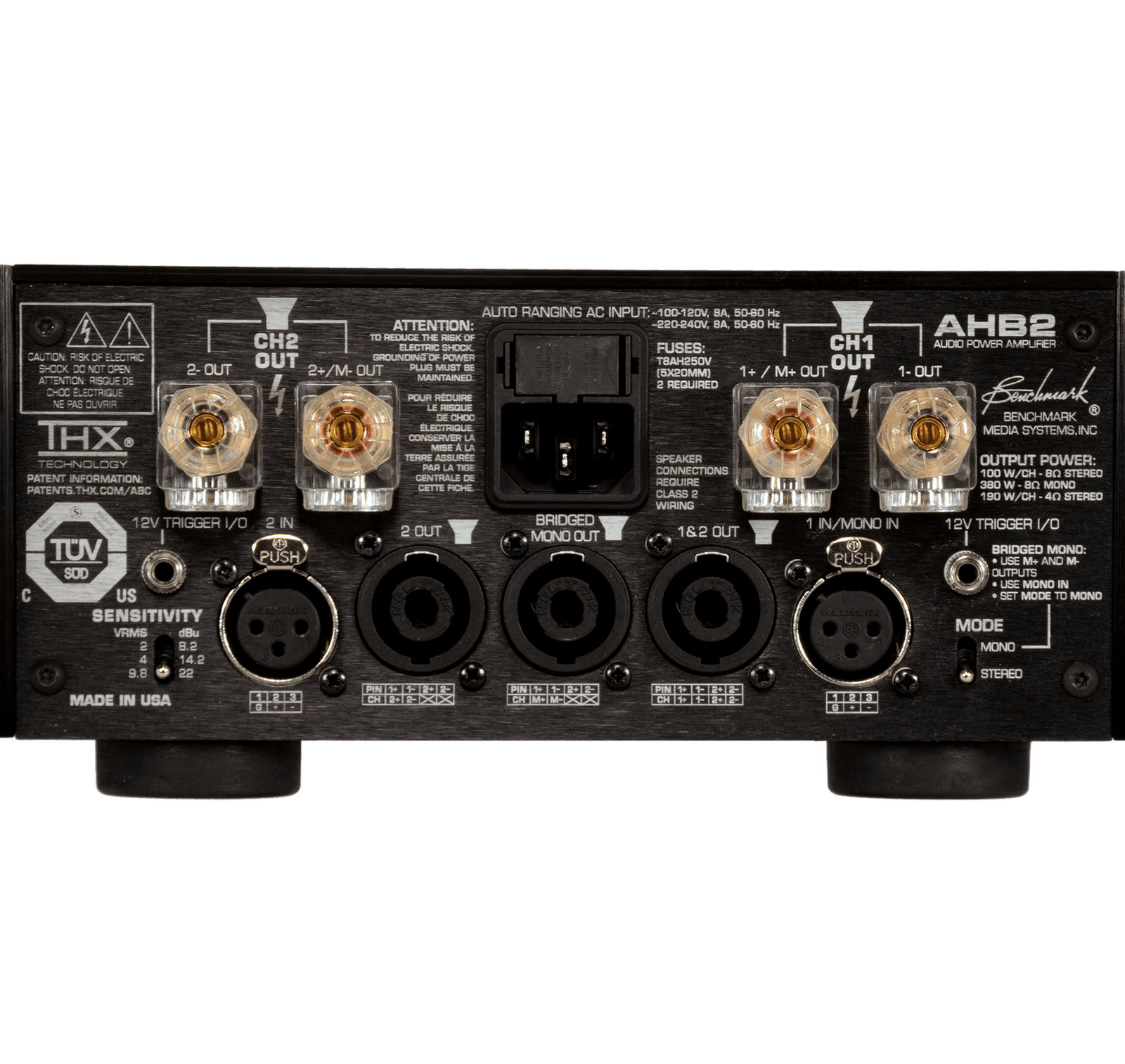 Benchmark AHB2 rear panel