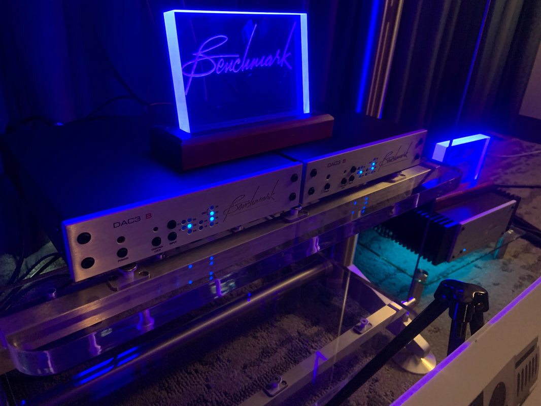 Benchmark Room at AXPONA 2023 showing Note Line Array