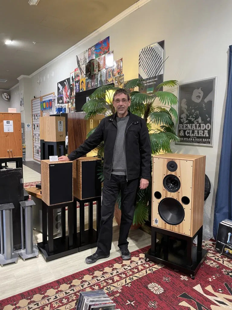 Ricky Dasler in the Living Sound showroom