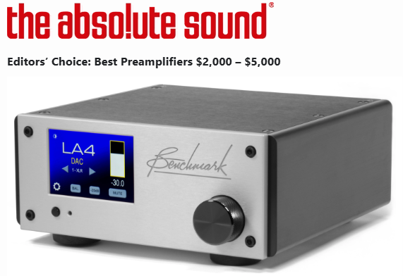 TAS Editors Choice Award - Benchmark LA4