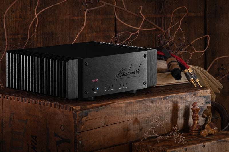 Benchmark AHB2 on a rustic wooden box