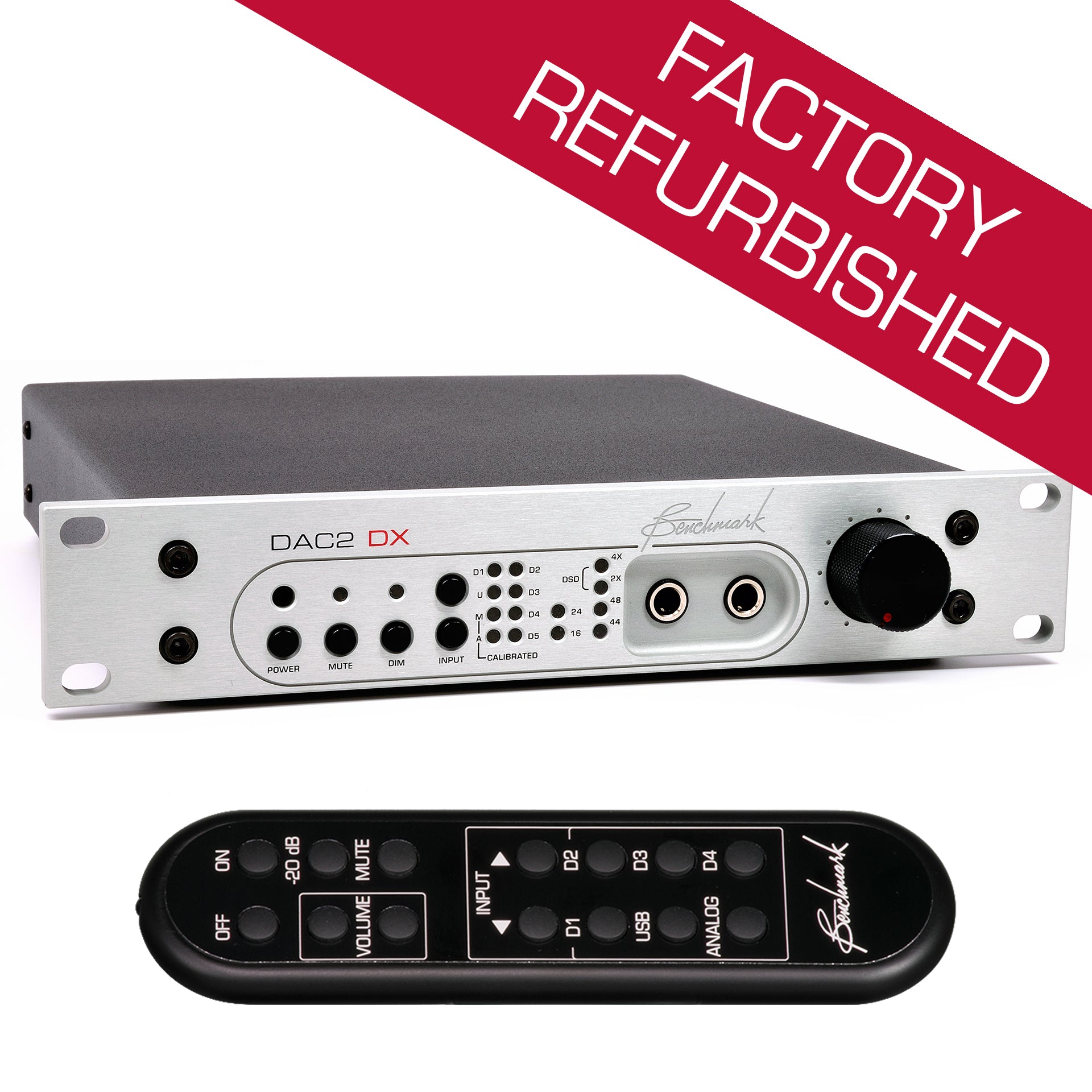 Refurbished Silver Rackmount DAC2 DX with Remote Control