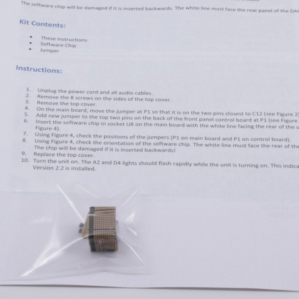 Firmware Update Kit Contents - Instructions and module
